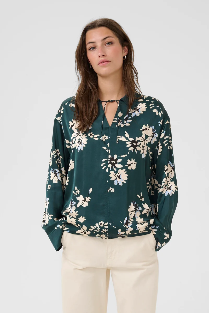 Blouse soyeuse avec imprimé floral Sheena
