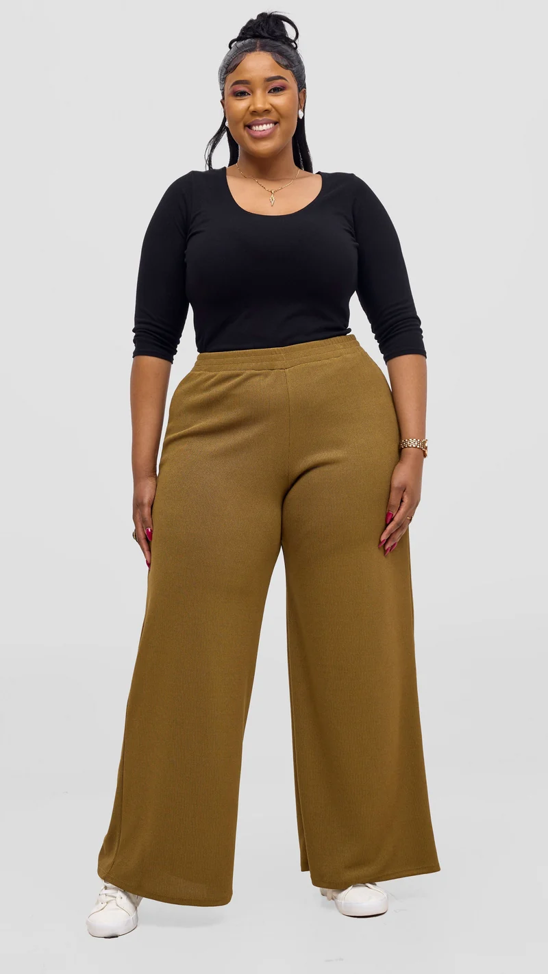 Vivo Rema Straight Leg Pants - Dark Olive
