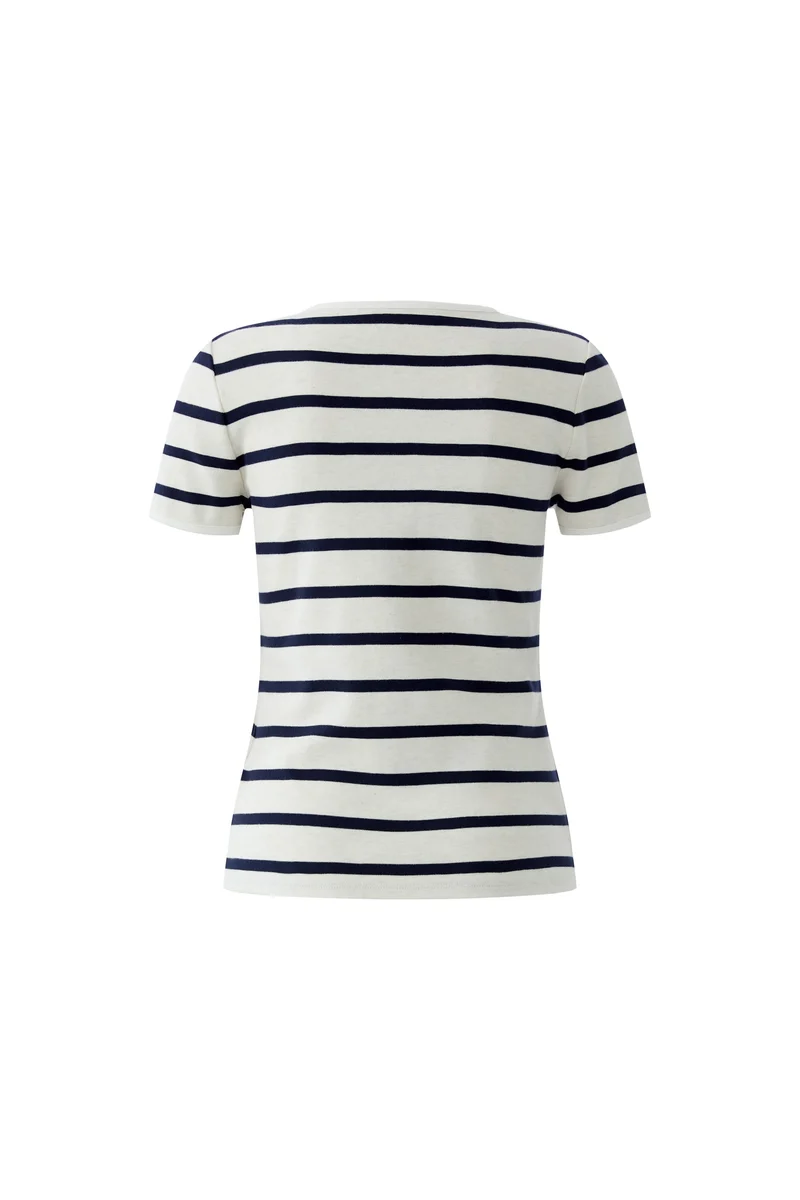 T-shirt rayé à encolure V