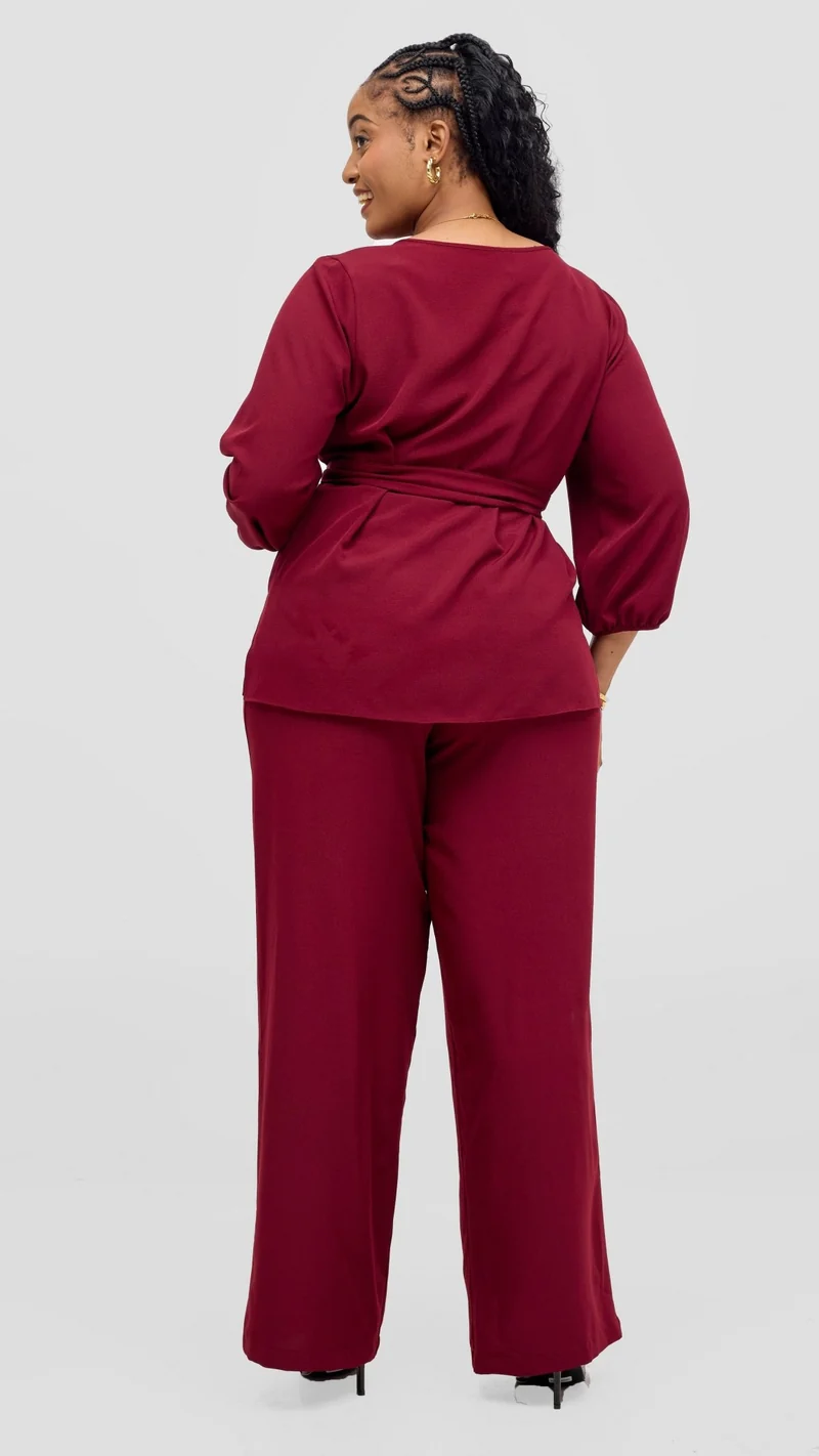 Vivo Kani Bishop Sleeve Top - Maroon