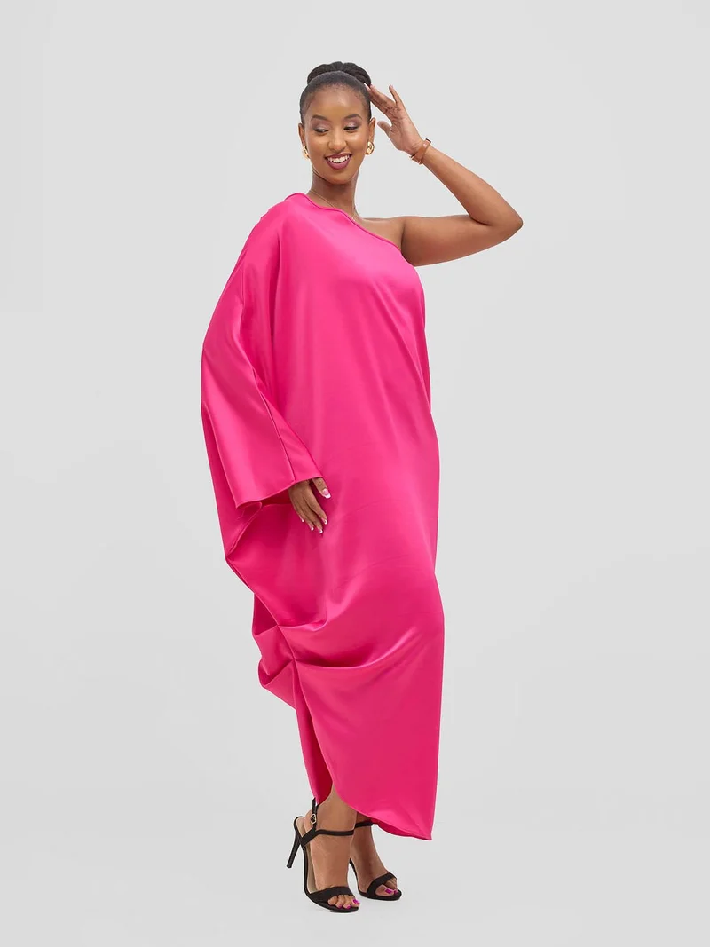 Vivo Yene One Soulder Kaftan - Hot Pink