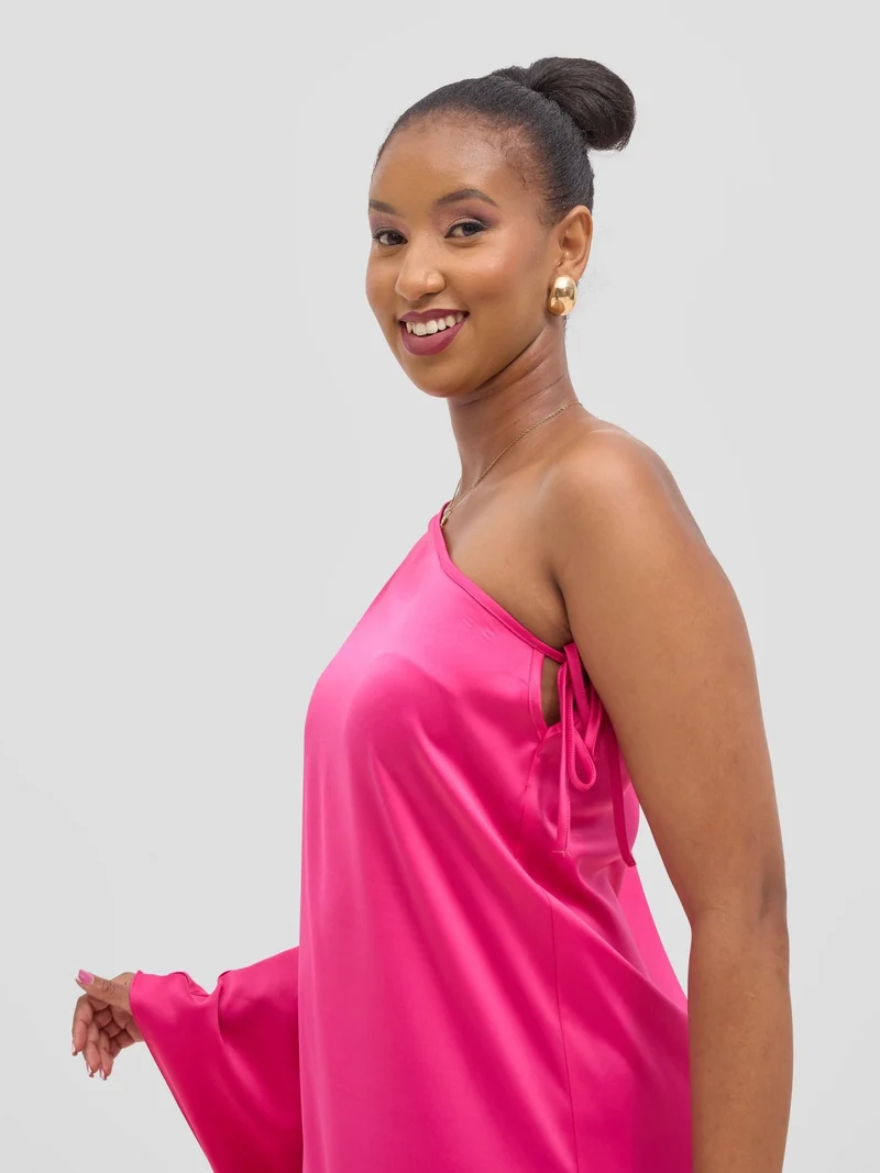 Vivo Yene One Soulder Kaftan - Hot Pink