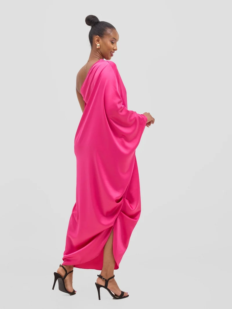 Vivo Yene One Soulder Kaftan - Hot Pink