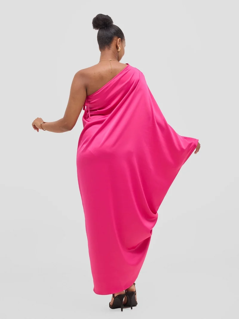 Vivo Yene One Soulder Kaftan - Hot Pink
