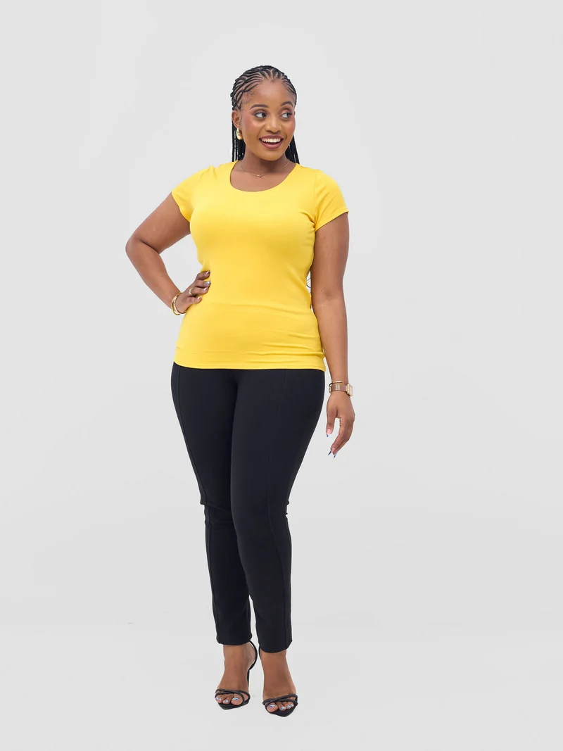 Vivo Everyday Cap Sleeve Top in Jersey - Yellow