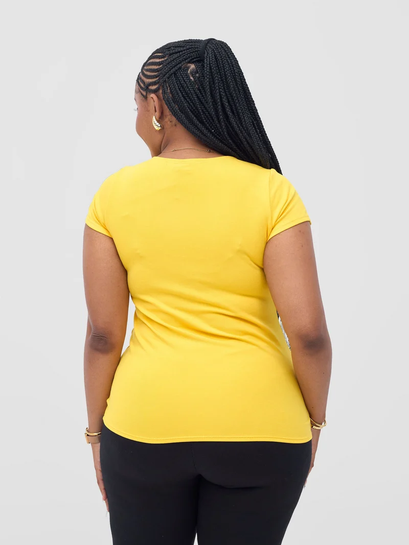 Vivo Everyday Cap Sleeve Top in Jersey - Yellow