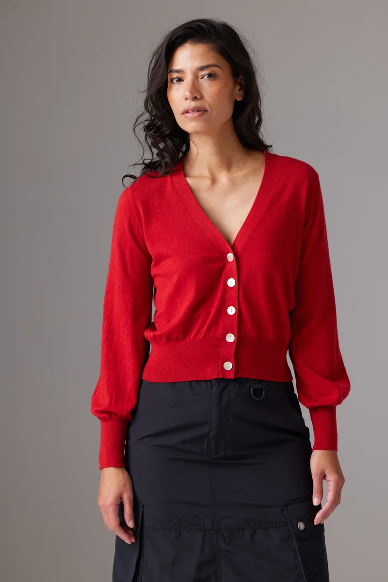 Cardigan élégant en coton et cachemire Jes