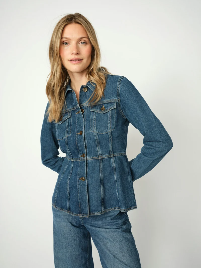 Chemisier en denim avec surpiqûres Cintura Odak