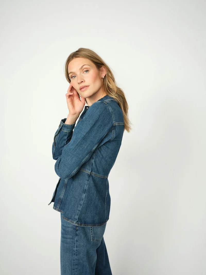 Chemisier en denim avec surpiqûres Cintura Odak