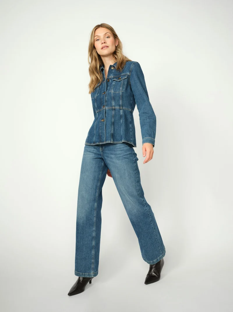Chemisier en denim avec surpiqûres Cintura Odak