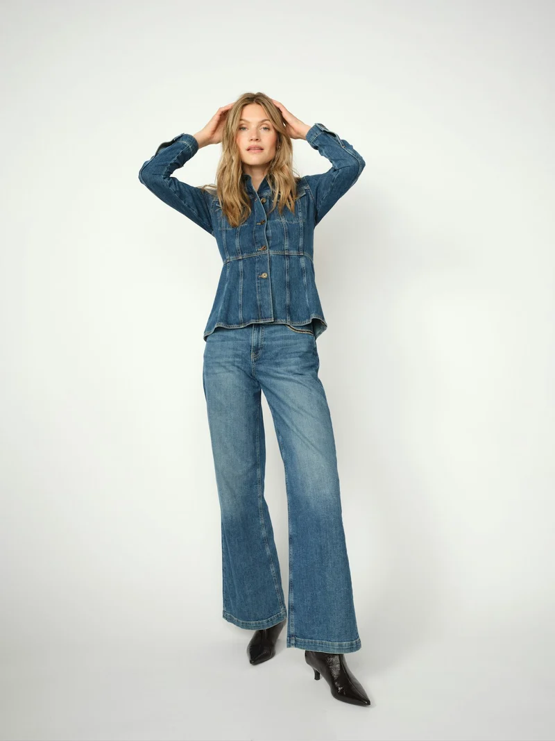 Chemisier en denim avec surpiqûres Cintura Odak