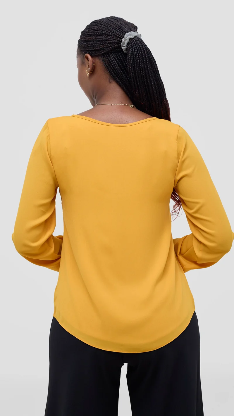 Vivo Sierra Long Sleeve Top (Double Layered) - Dark Mustard
