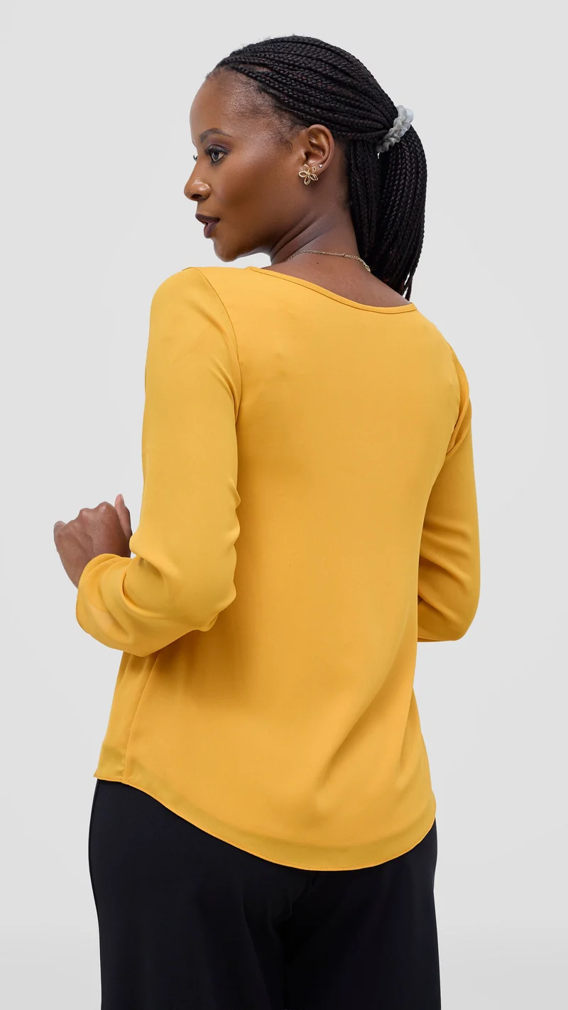 Vivo Sierra Long Sleeve Top (Double Layered) - Dark Mustard