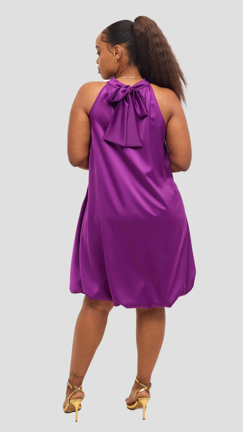 Vivo Iyana Bubble Mini Dress - Dark Magenta