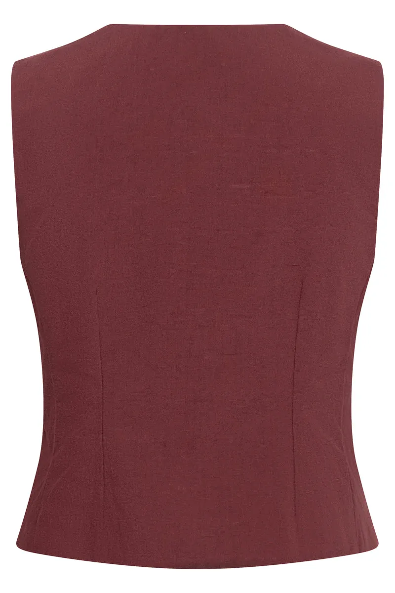 Veston Benitta sans manches et boutonné