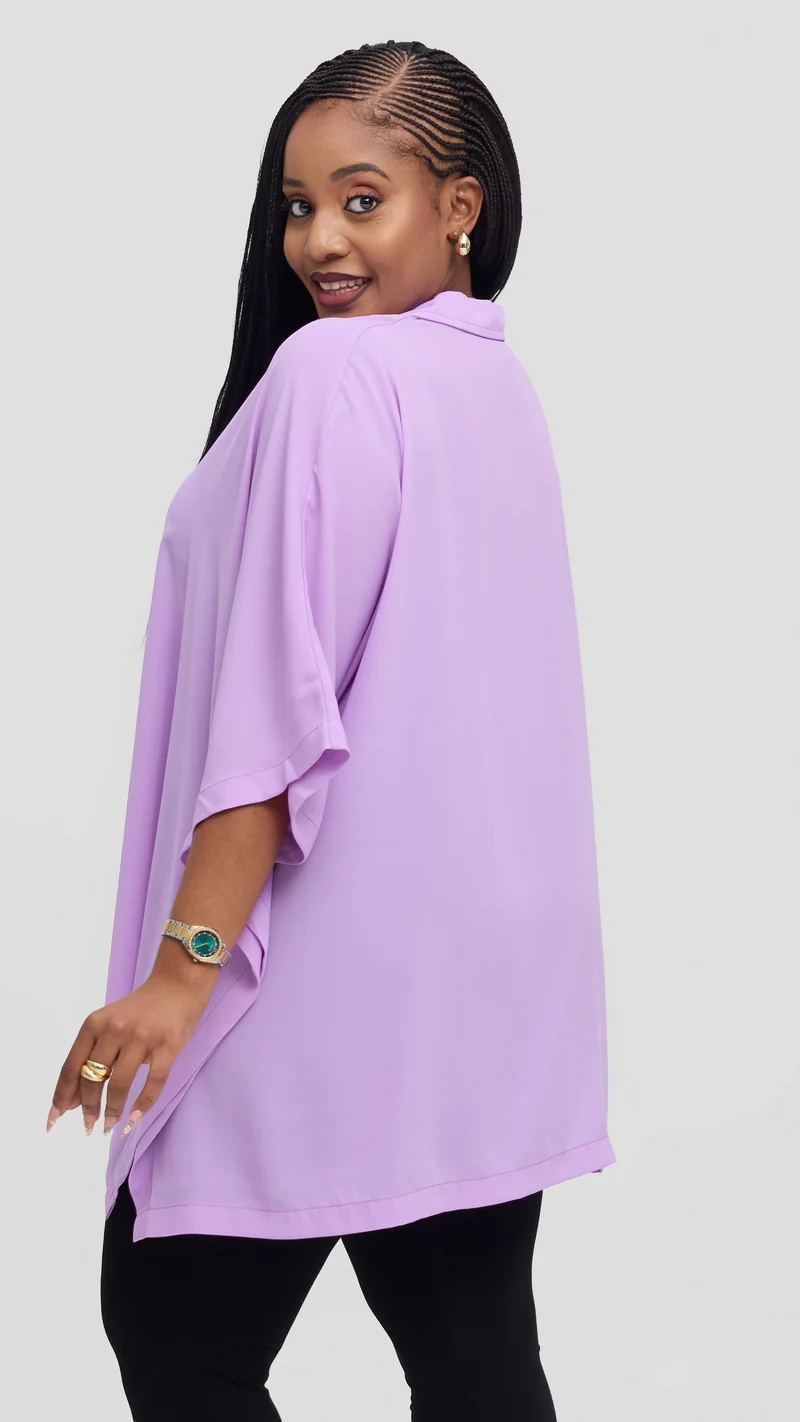 Vivo Isabi Loose Top In Chiffon - Lilac