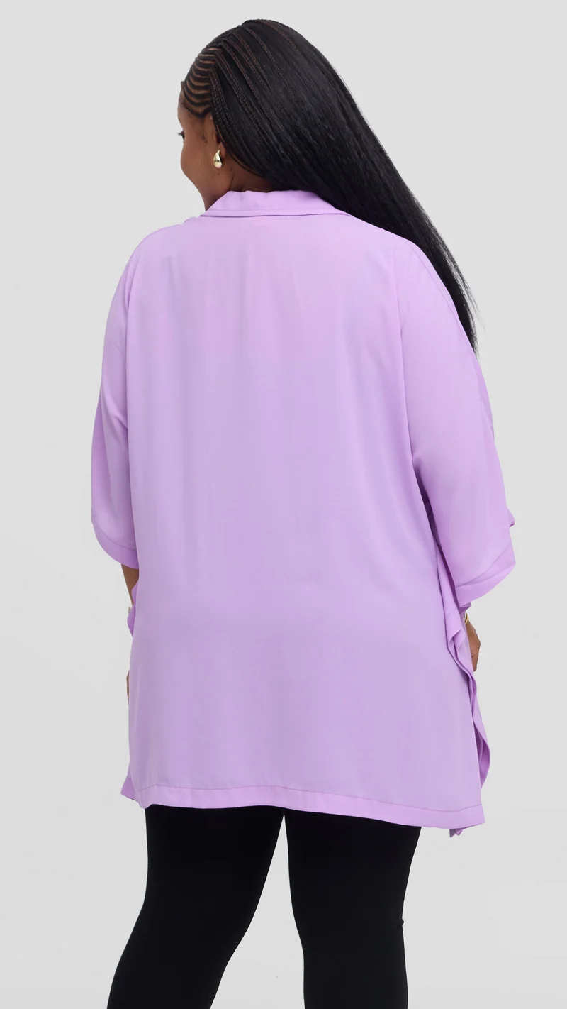 Vivo Isabi Loose Top In Chiffon - Lilac