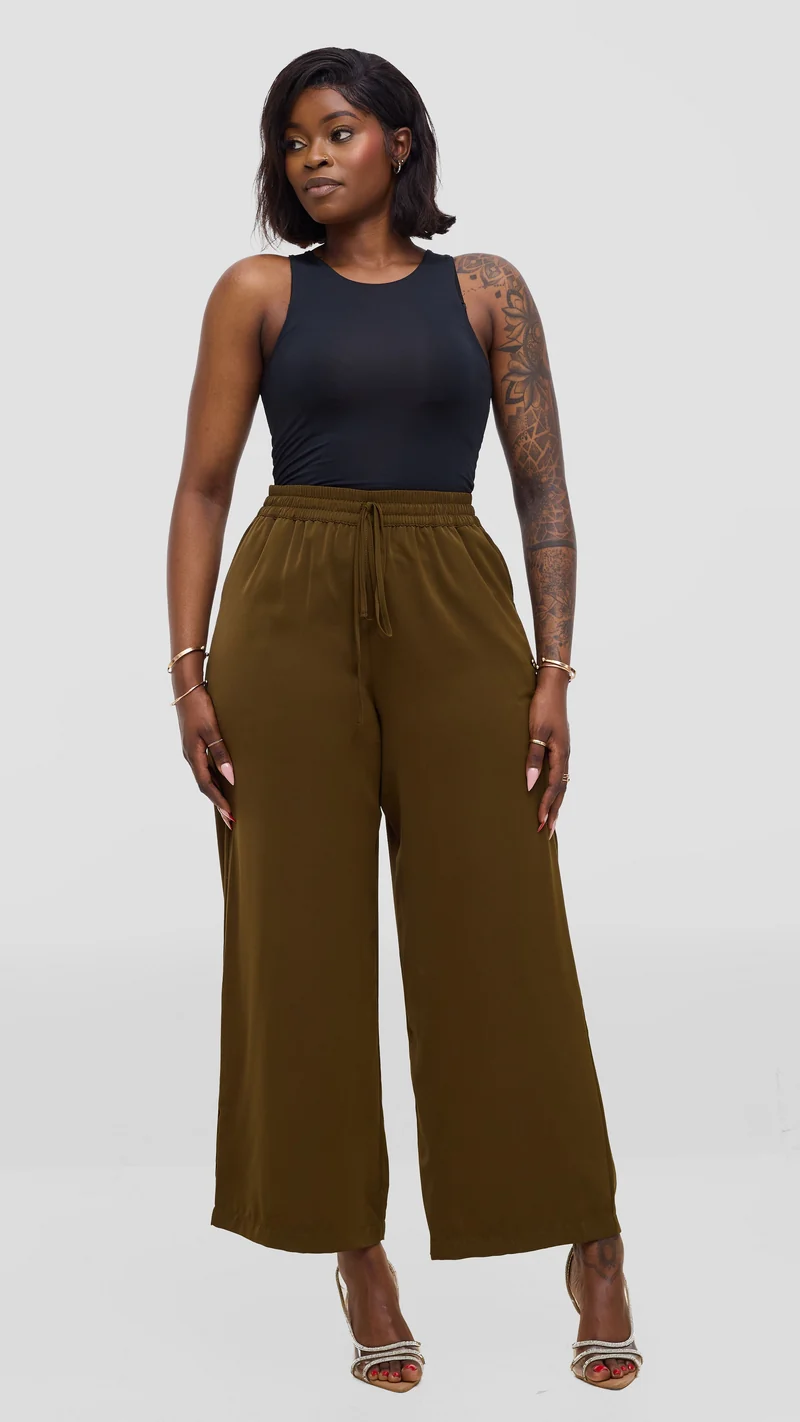 Vivo Wastani Drawstring Pants - Dark Green
