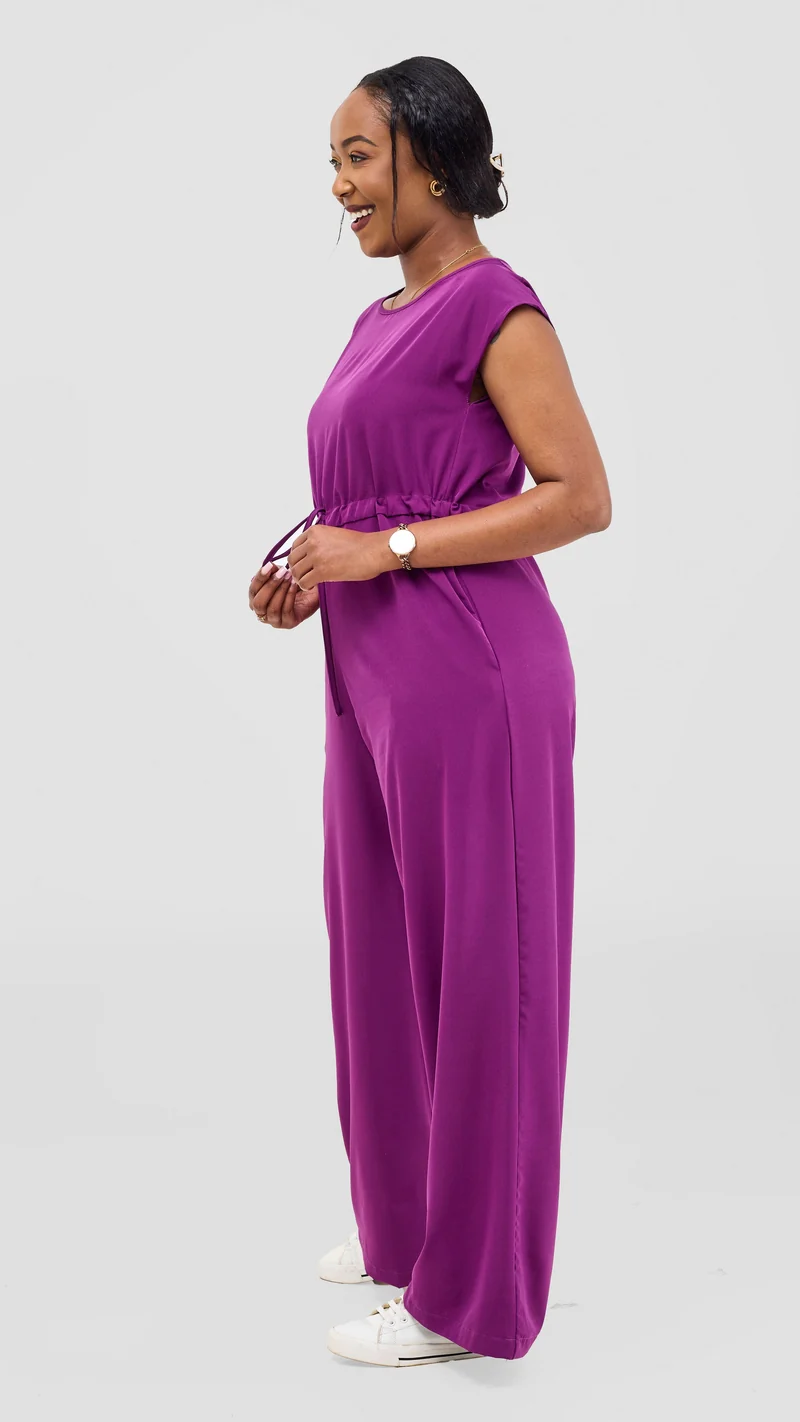 Vivo Sakari Drop Shoulder Jumpsuit - Purple