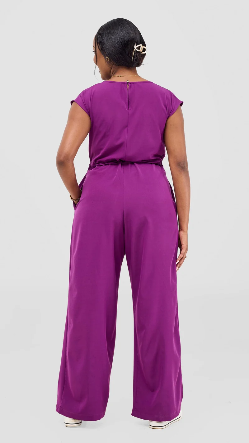 Vivo Sakari Drop Shoulder Jumpsuit - Purple