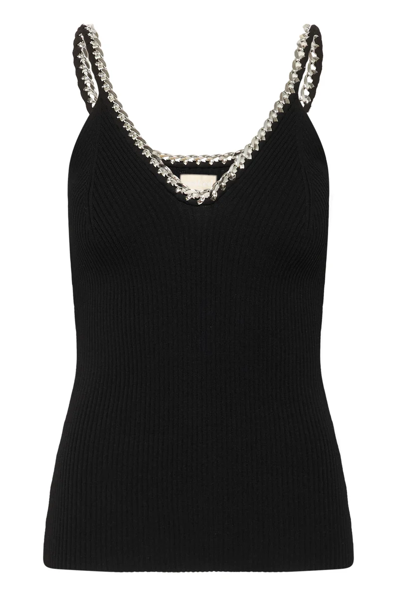 Camisole côtelée avec maillons argentés Mirabel