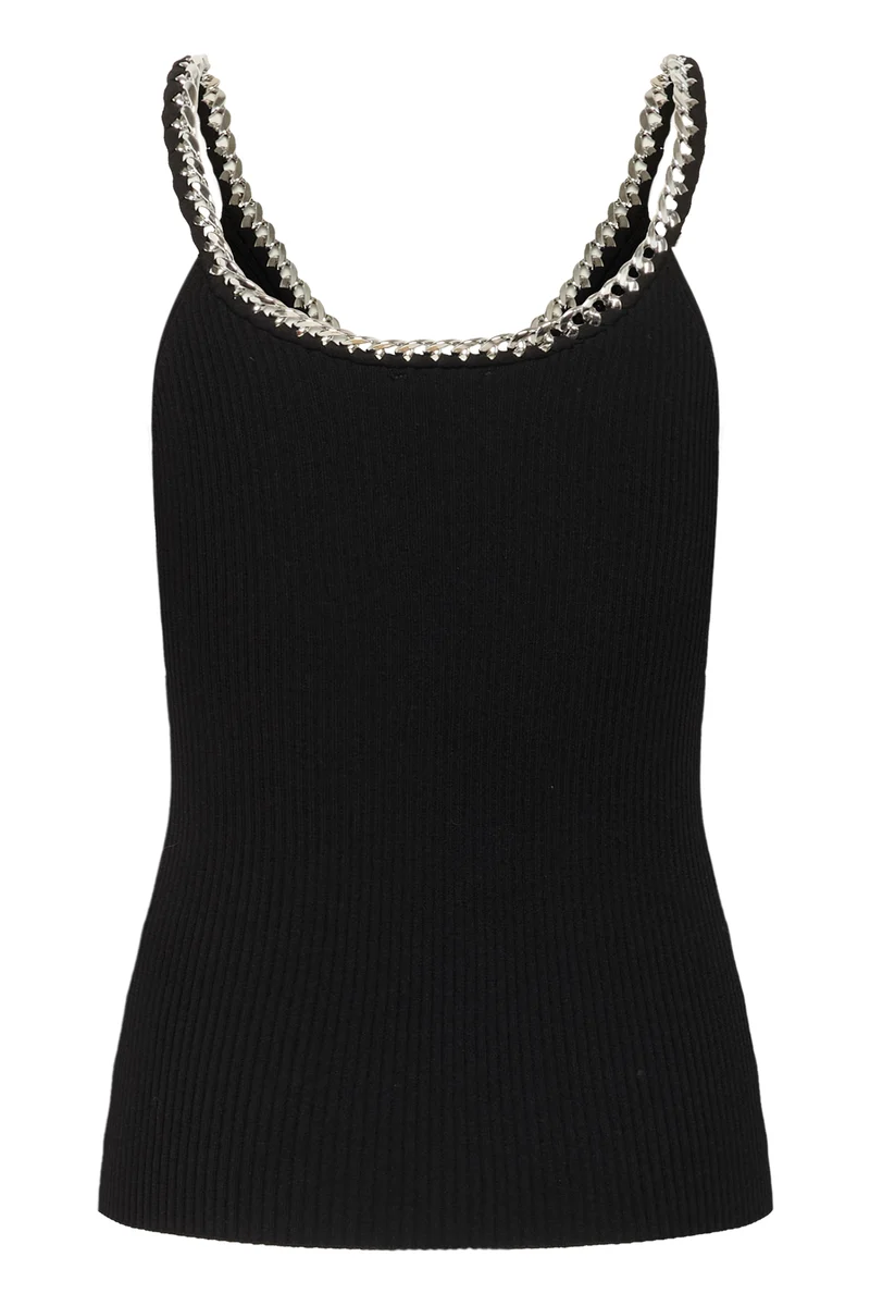 Camisole côtelée avec maillons argentés Mirabel