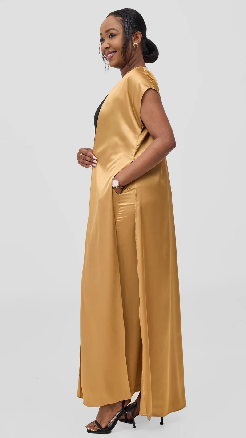 Vivo Chidii Drop Shoulder Kimono - Gold
