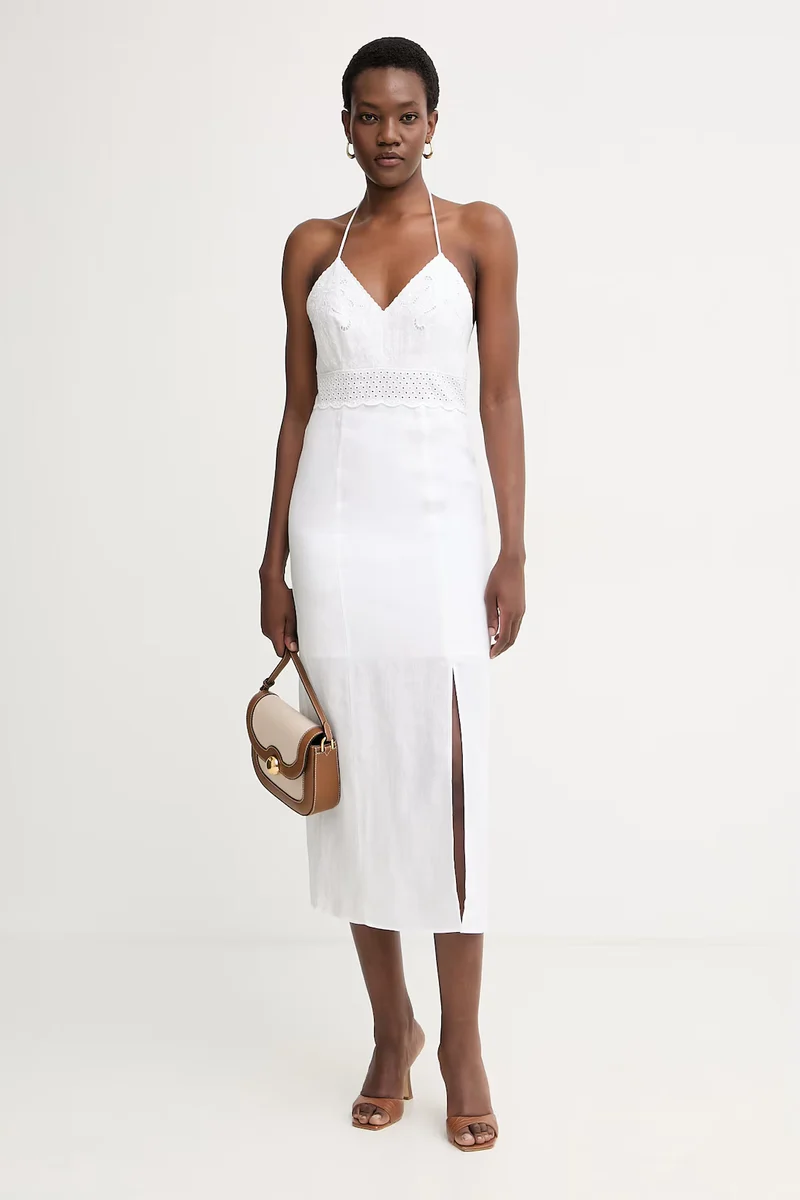 Robe midi à broderies anglaises