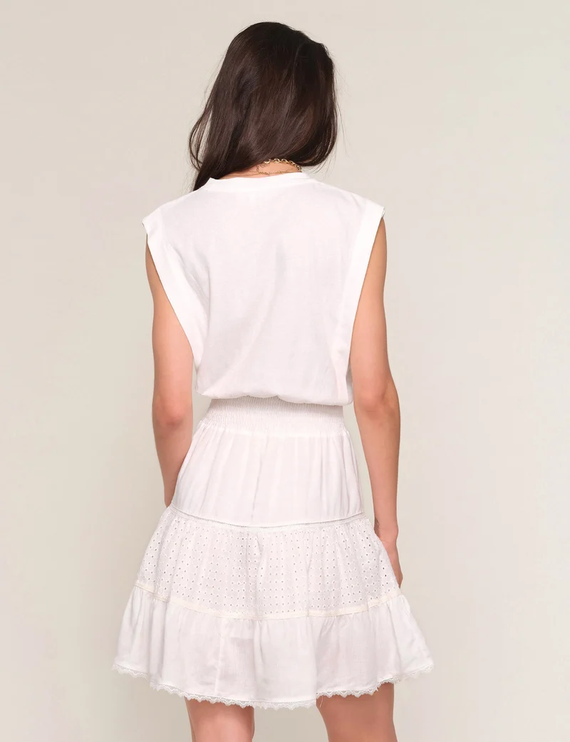 Robe Callan à jupe étagée et brodée