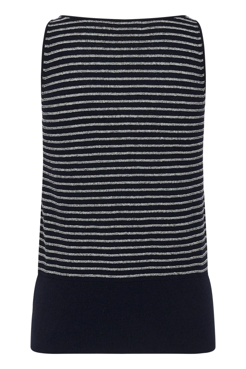 Pull Nola sans manches rayé à taille côtelée