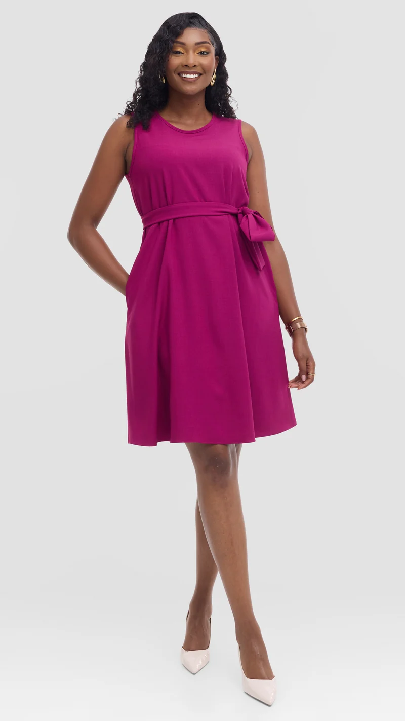Vivo Niari Sleeveless Tent Dress in Crepe - Light Purple