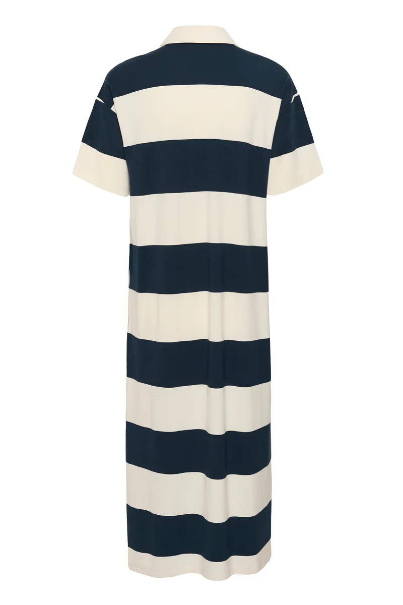 Robe polo longue à larges rayures Alise
