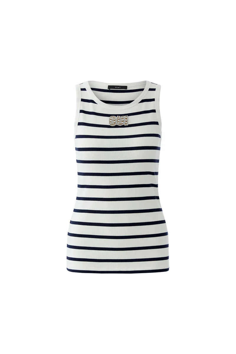 Camisole rayée à encolure ronde