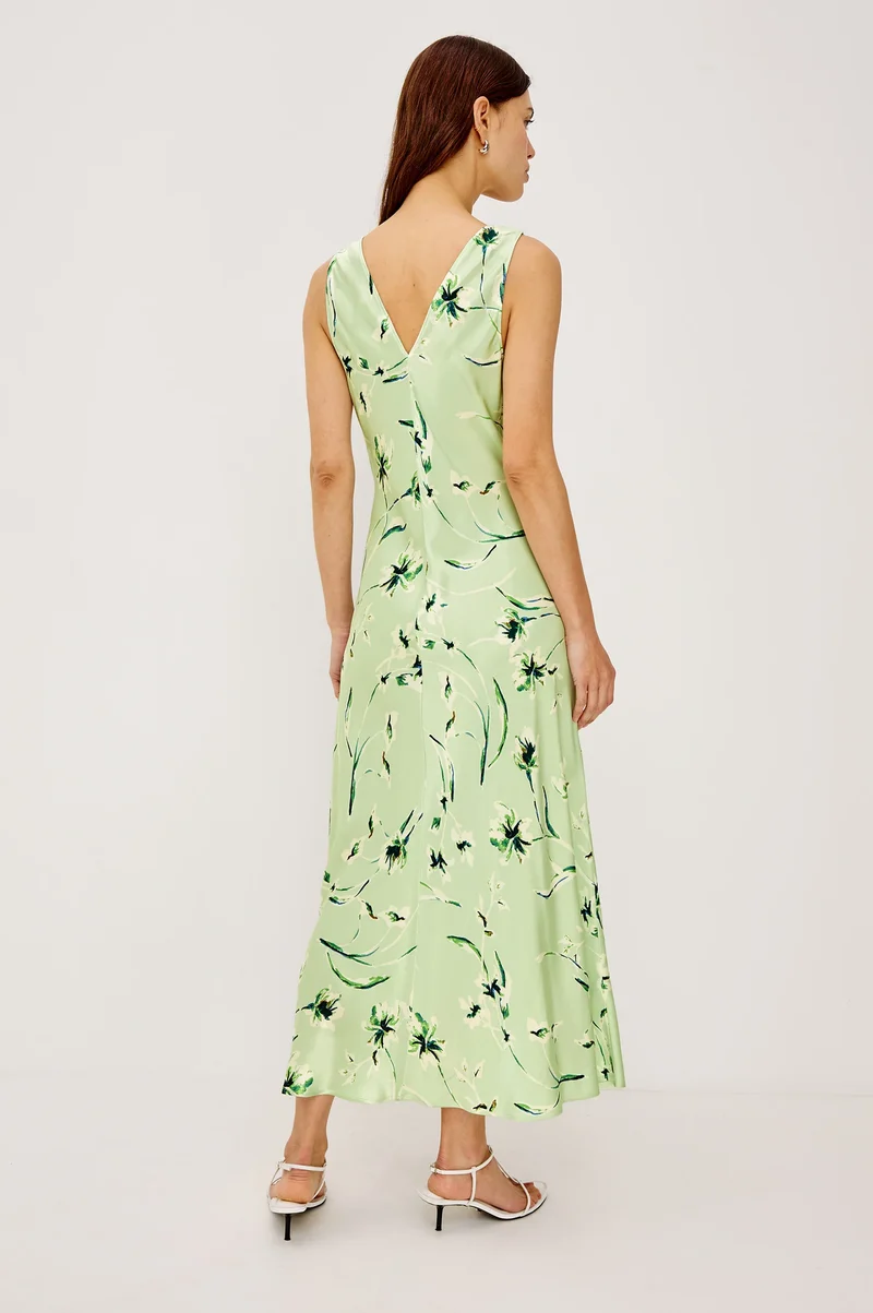 Robe maxi col V Camellia