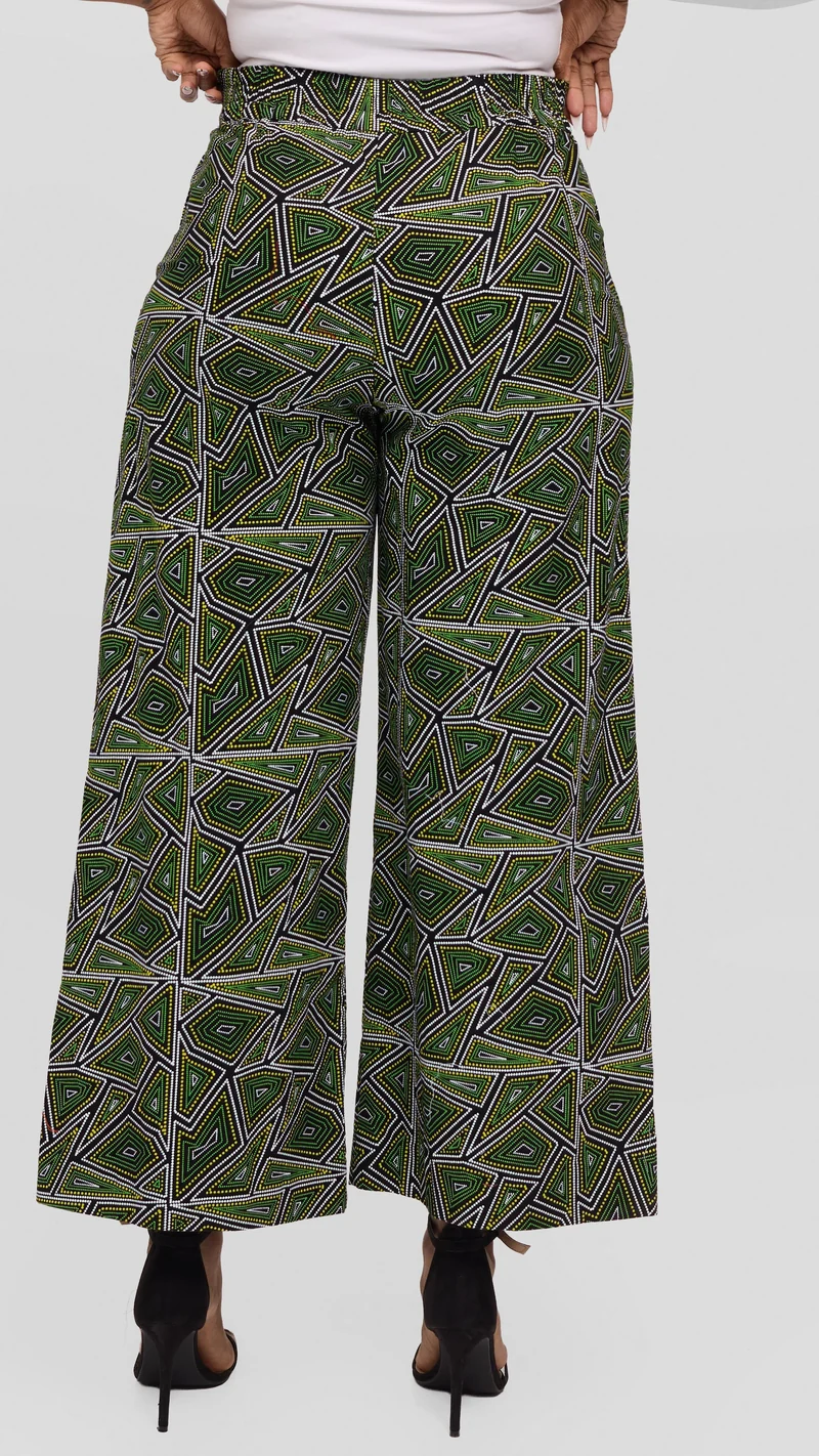 Vivo Elastic Waist Wide Leg Pants in Kitenge - Enzi Print
