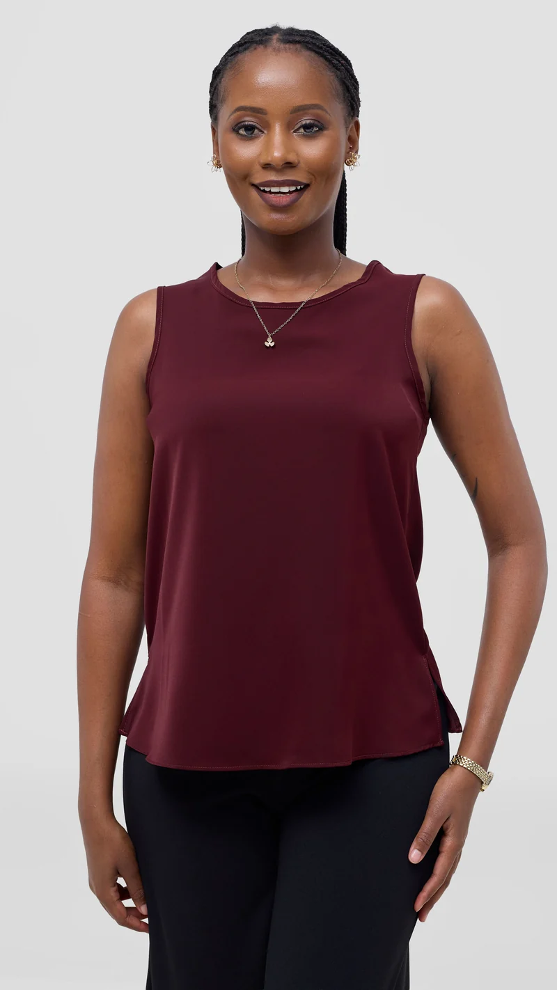 Vivo Talia Sleeveless Tank Top - Maroon