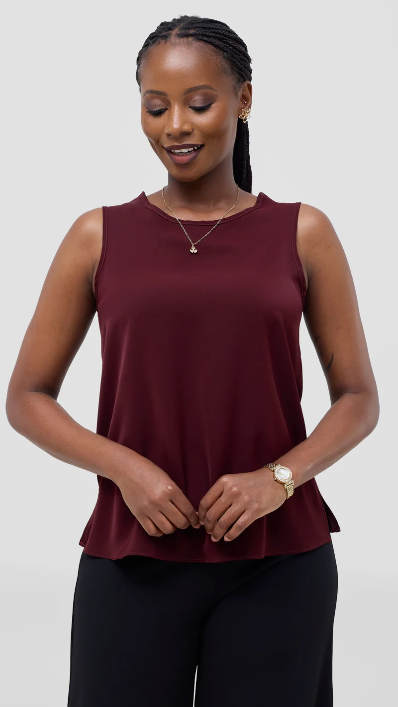 Vivo Talia Sleeveless Tank Top - Maroon
