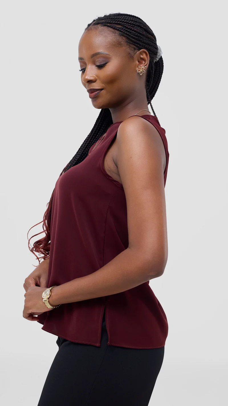 Vivo Talia Sleeveless Tank Top - Maroon