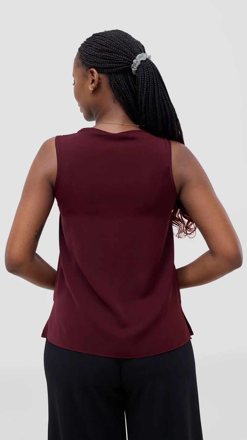 Vivo Talia Sleeveless Tank Top - Maroon