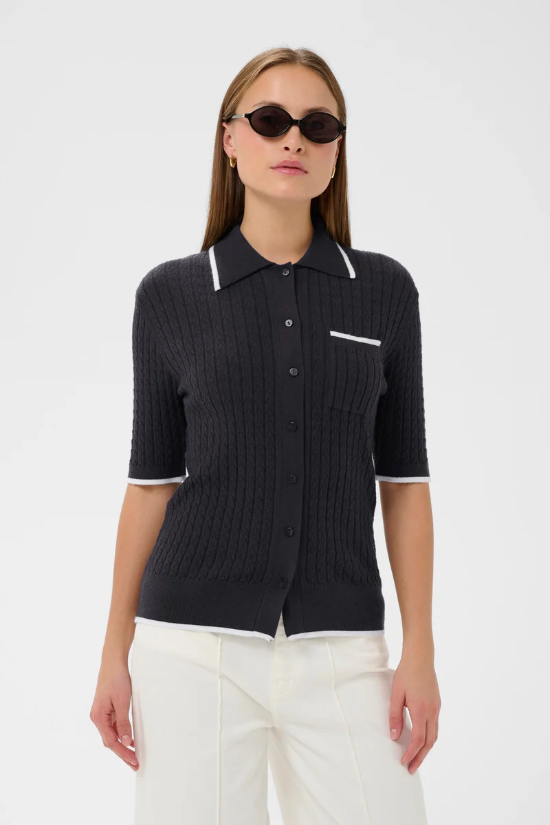 Polo cardigan en tricot Spina