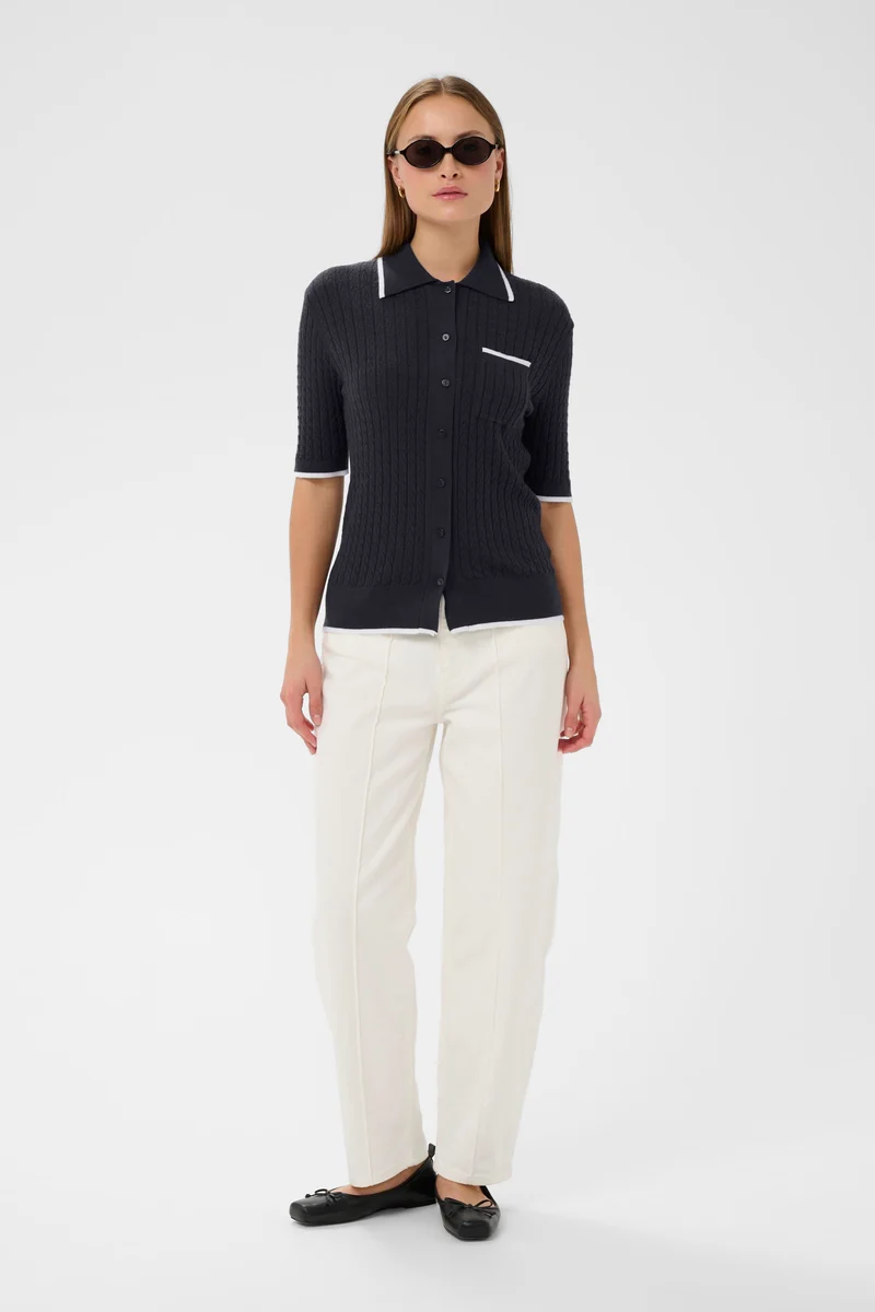 Polo cardigan en tricot Spina