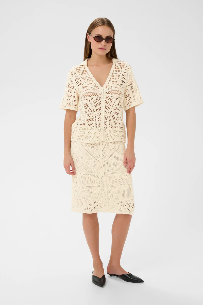 Tricot polo ajouré Anamy