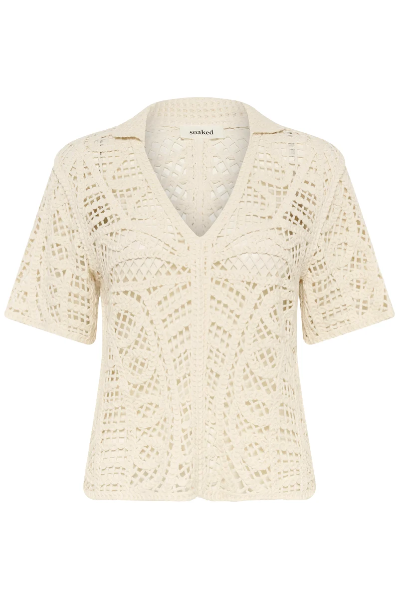 Tricot polo ajouré Anamy