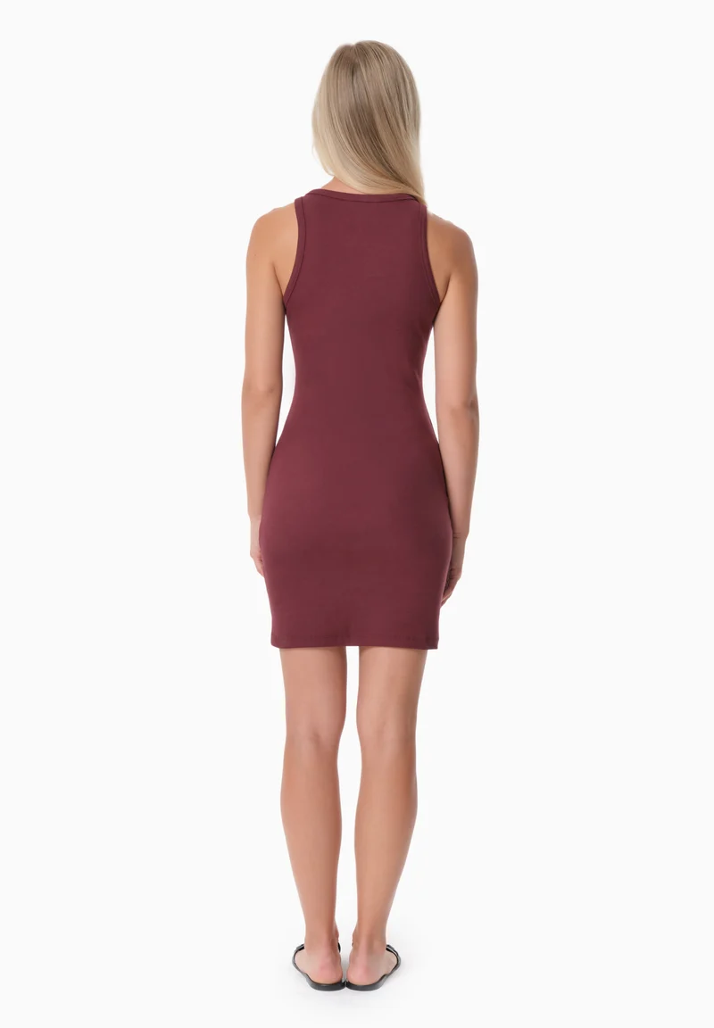 DERREN | Geripptes Kleid aus Bio-Baumwolle