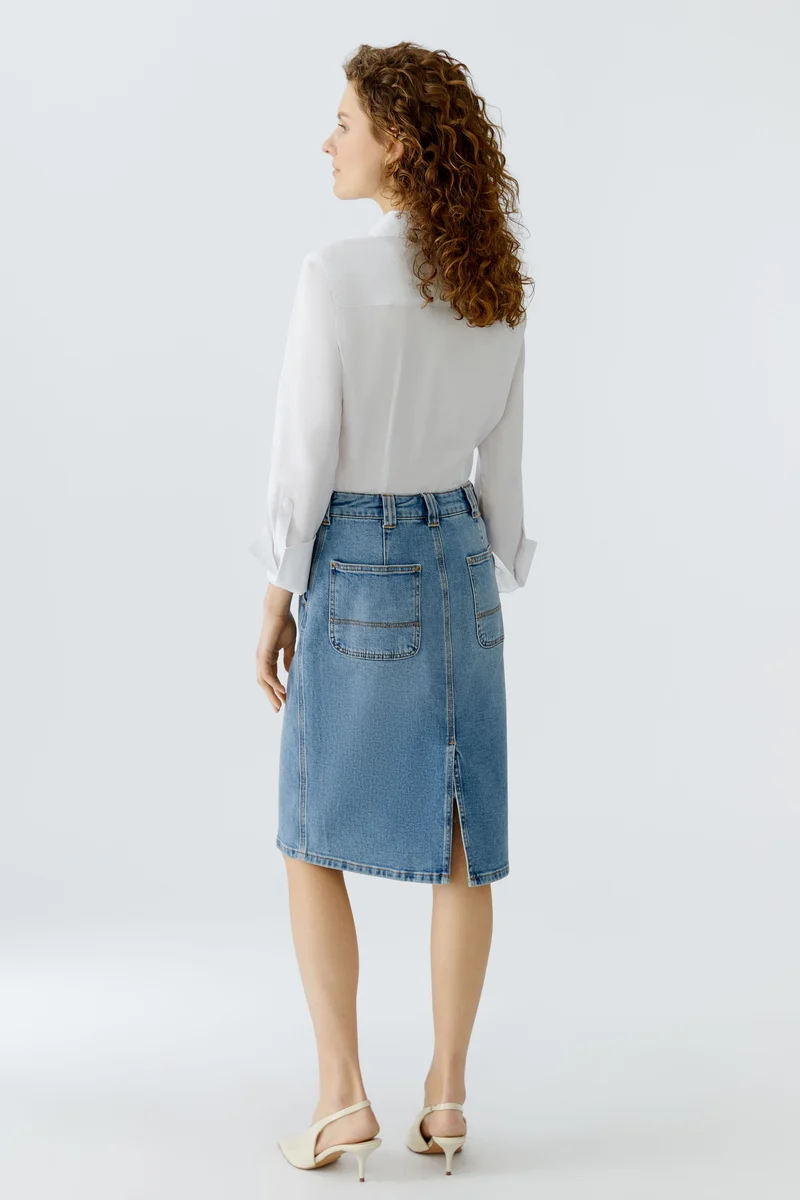 Jupe en jeans longueur genou