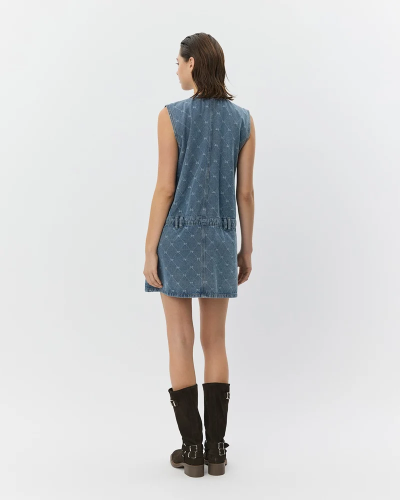 Robe Albertine sans manches en denim
