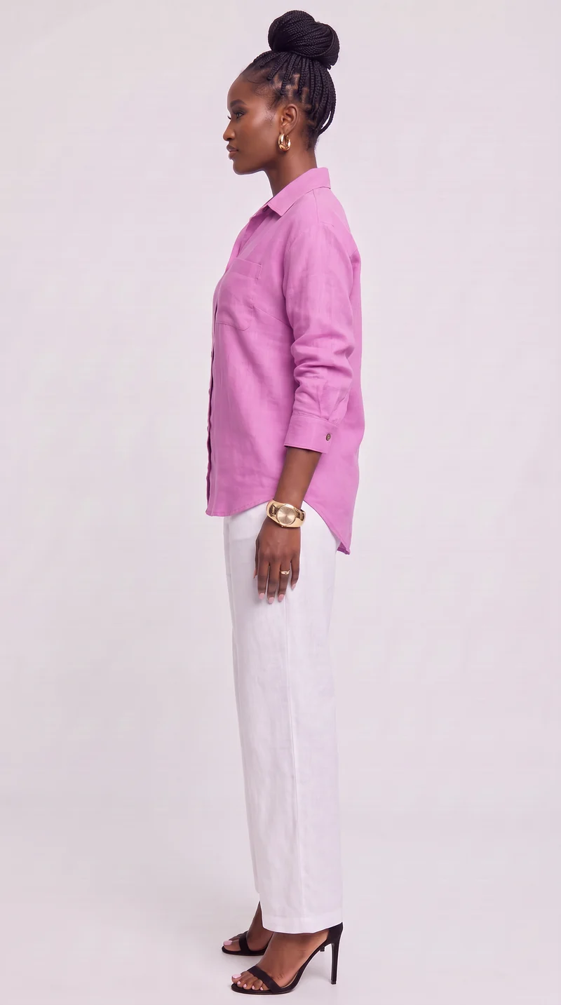 Safari by Vivo Oversized Shirt in Linen Blend - Lilac