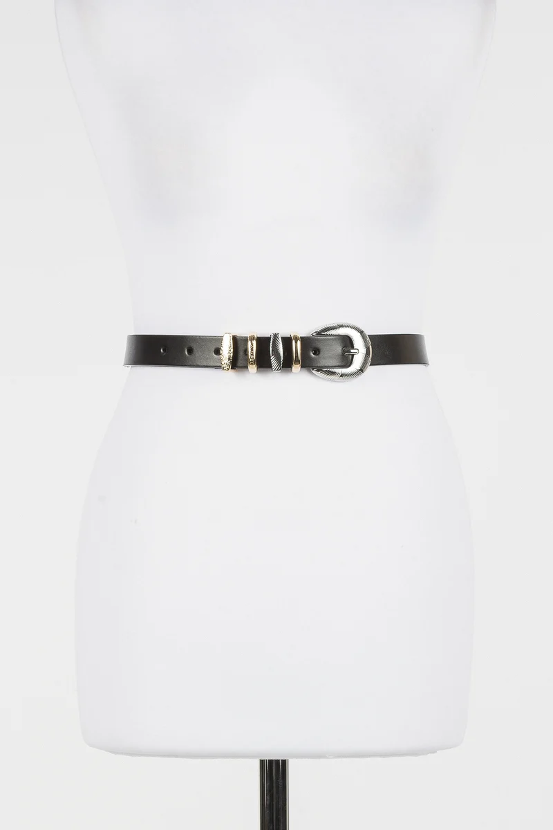 Ceinture de style western à passants décoratifs