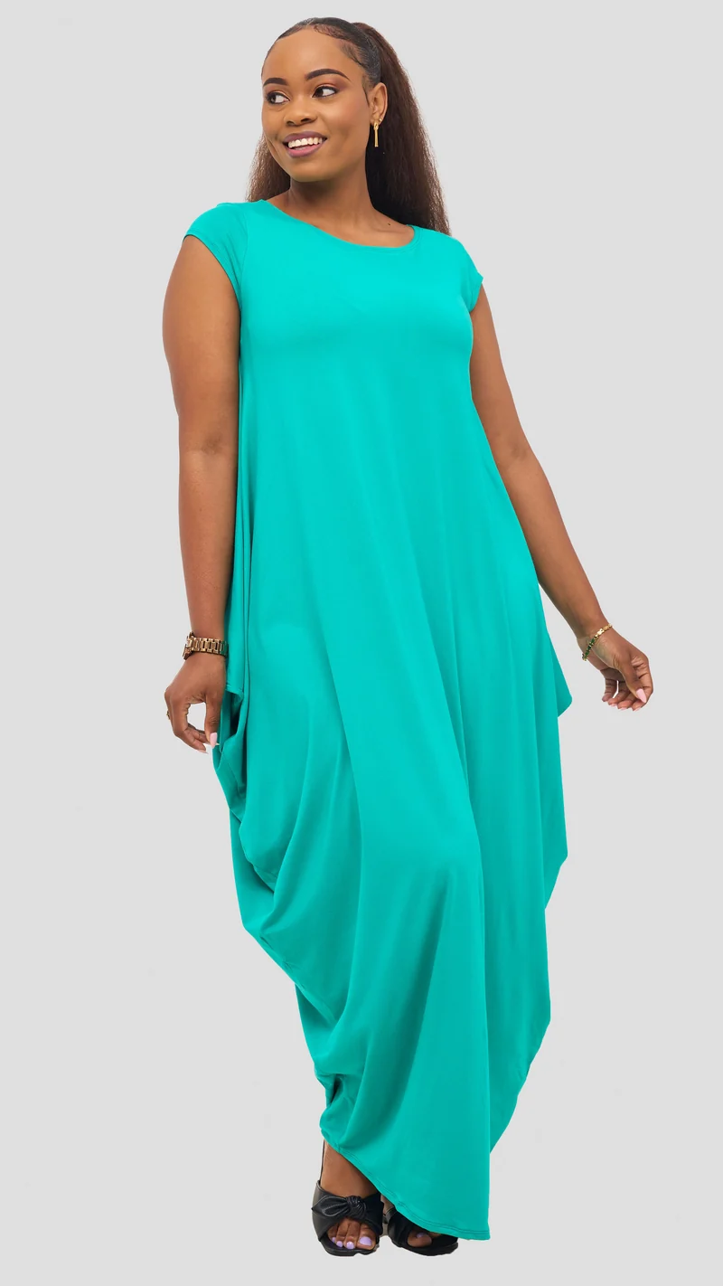 Vivo Cap Sleeve Salma Maxi Dress - Sea Green
