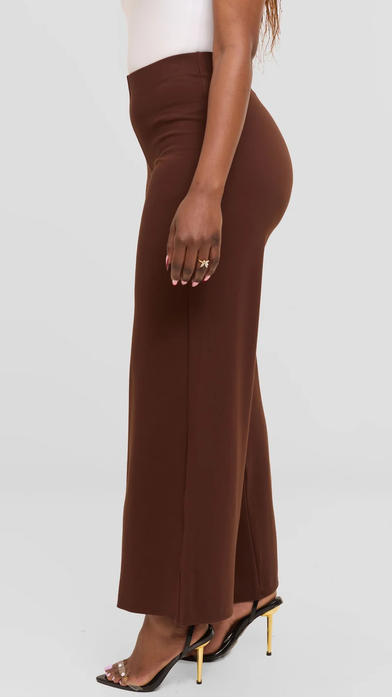 Vivo Upe Wide Leg Pants in Ponte - Chocolate